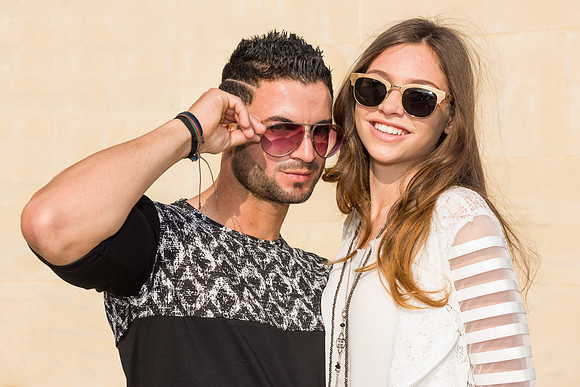 Models at outdoors fashion show event